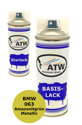 Autolack für BMW 063 Amazonitgrün Metallic +400ml Klarlack Set